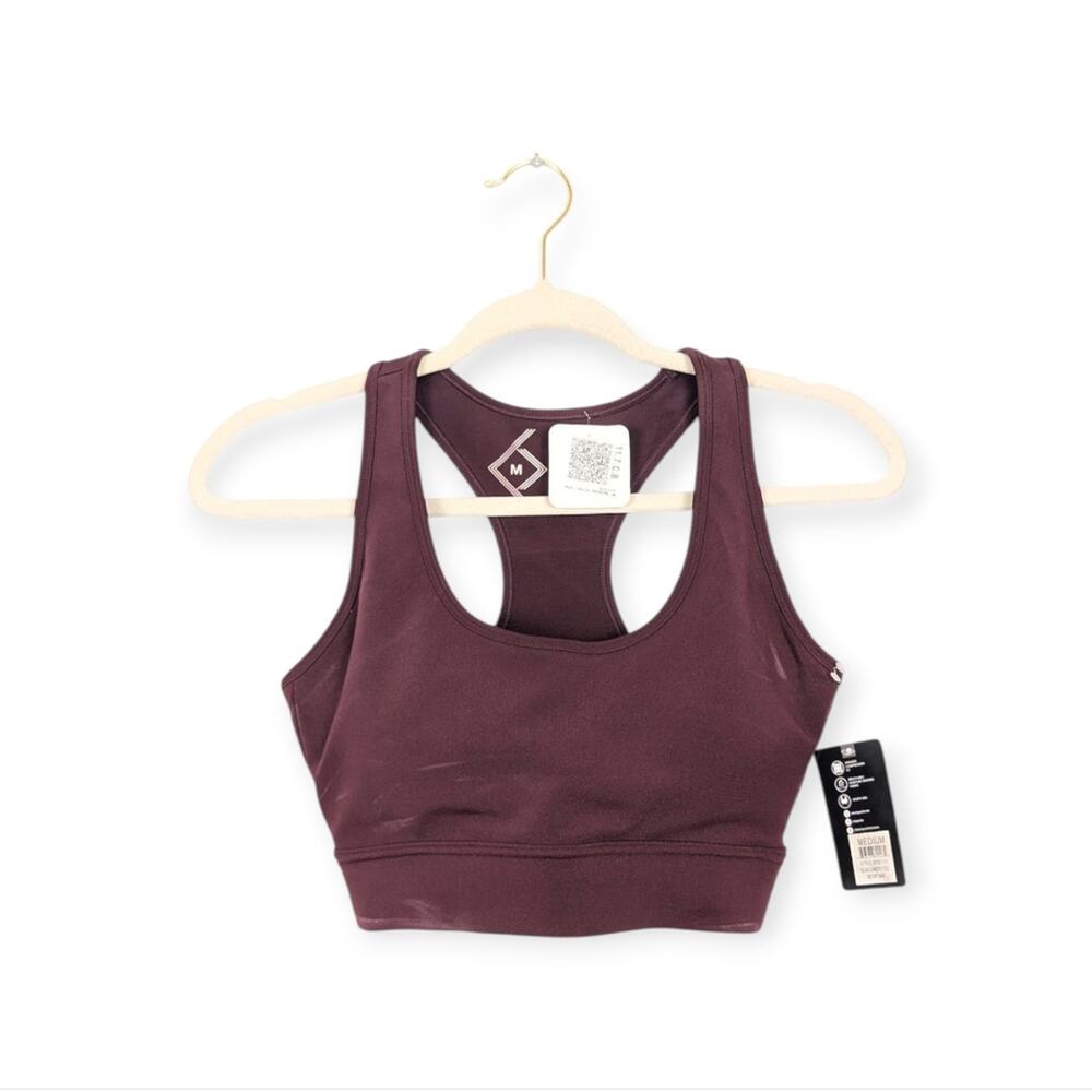 NWT BSP Active Burgundy Racerback Sports Bra Size M